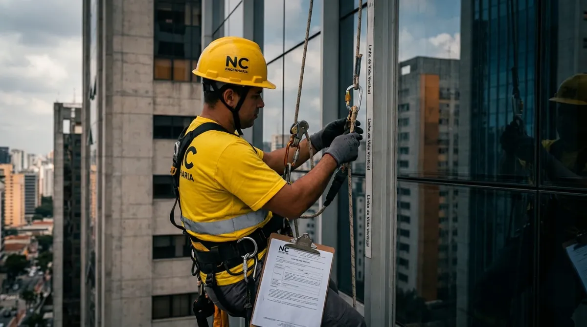 Linha de Vida Vertical — vistoria técnica em edificação