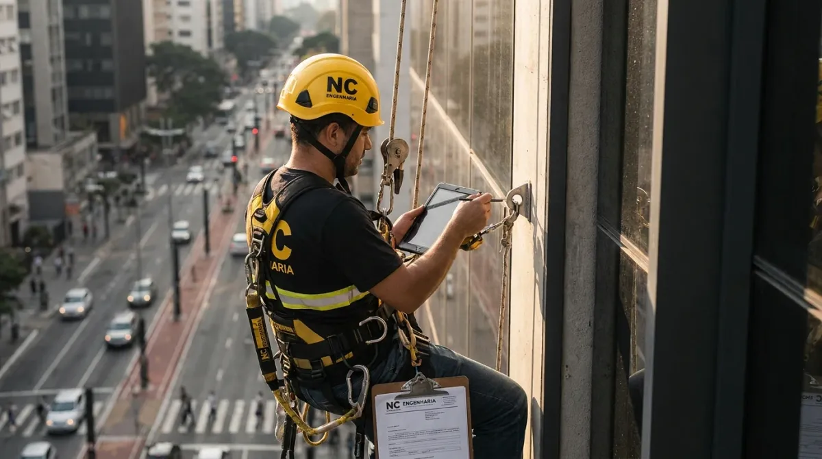 Manutenção e Testes de Sistemas de Ancoragem — vistoria técnica em edificação
