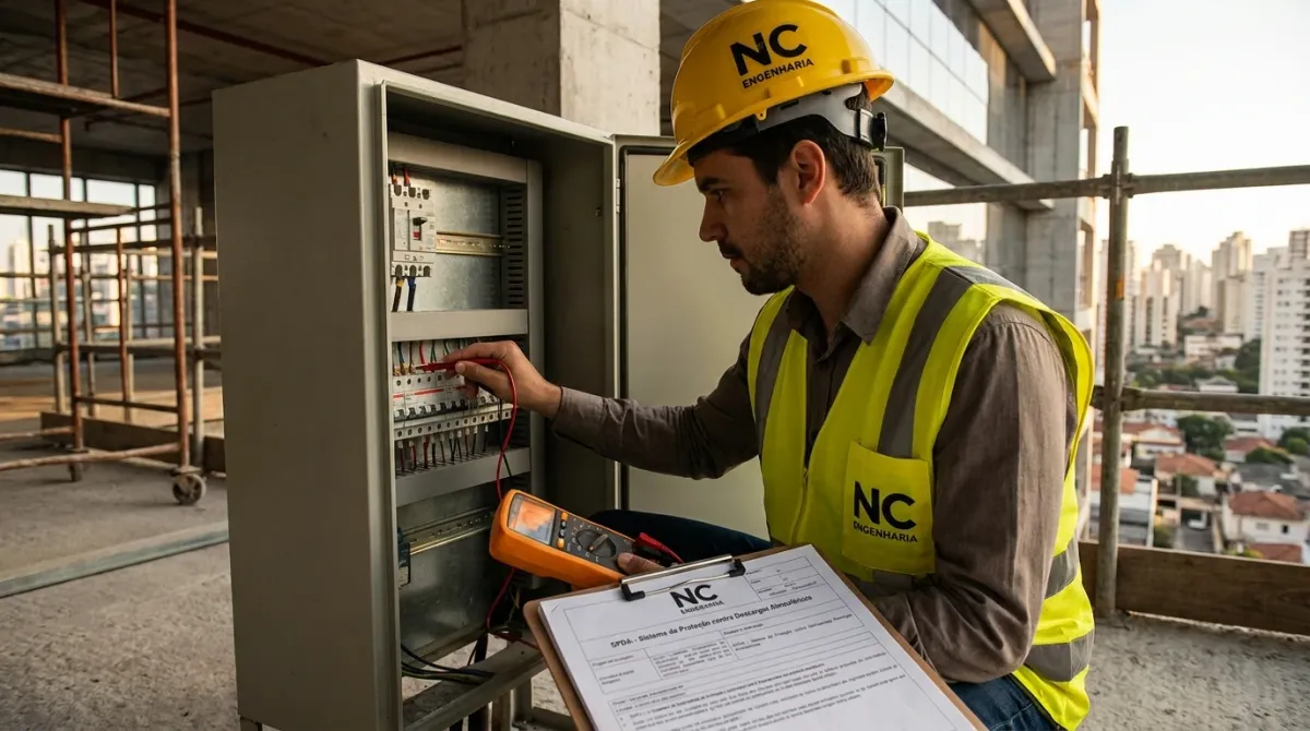 SPDA — Sistema de Proteção contra Descargas Atmosféricas — vistoria técnica em edificação